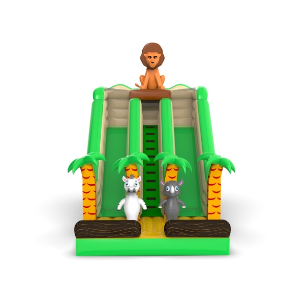 Toboggan gonflable double avec le thème de la jungle