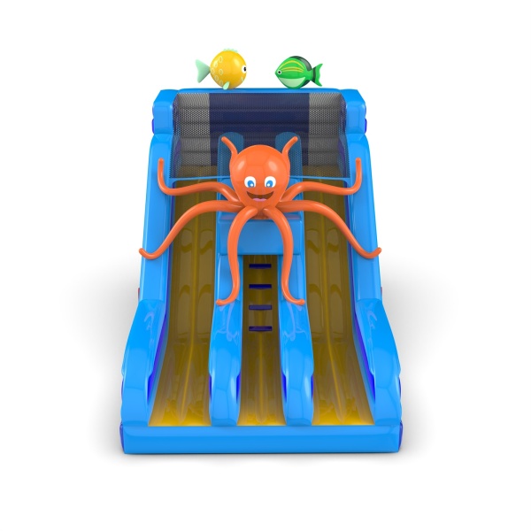 Toboggan gonflable avec une pieuvre
