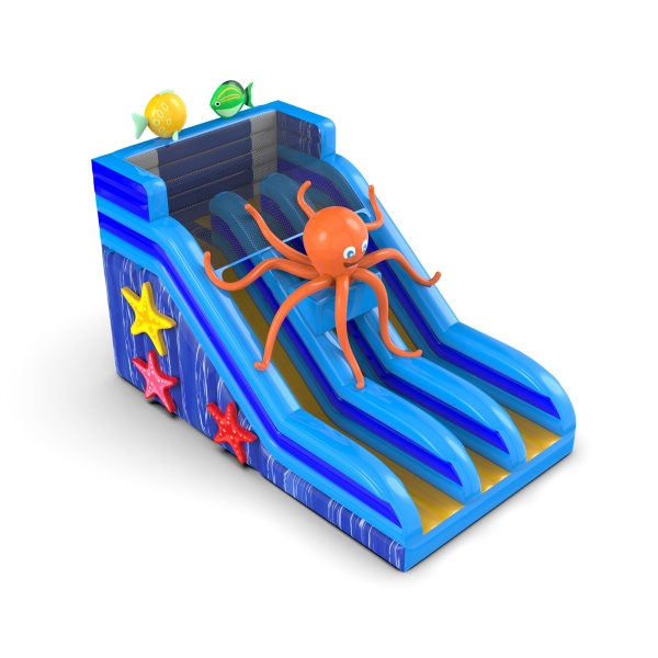 Toboggan gonflable avec une pieuvre