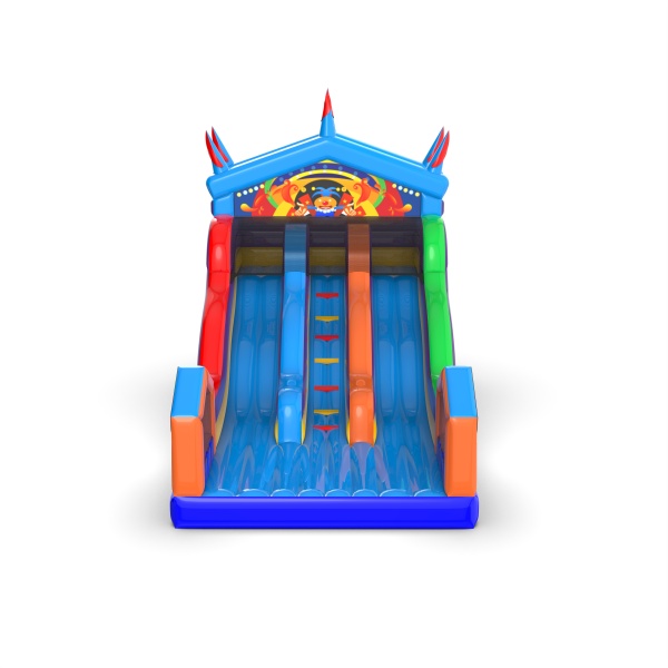 Toboggan ouvert double sur le thème de la fête foraine