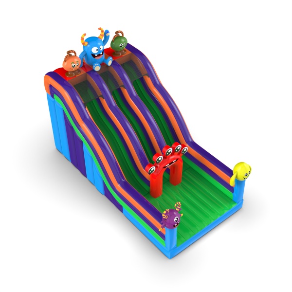 Toboggan ouvert double sur le thème des monstres