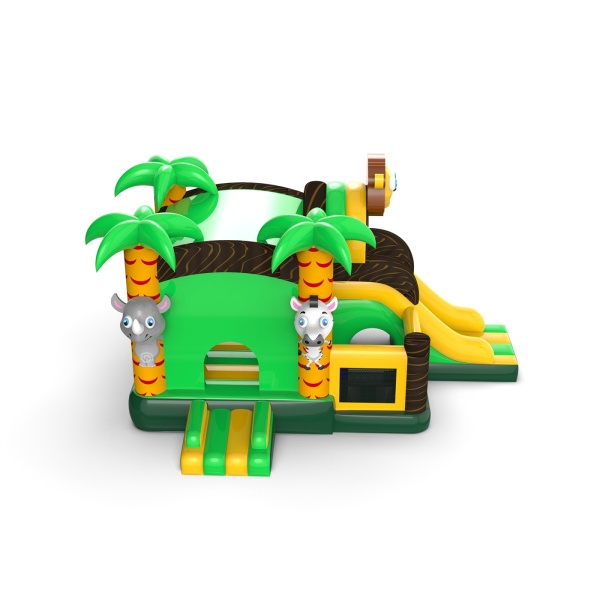 Gonflable avec toboggan - combo avec le thème de la jungle
