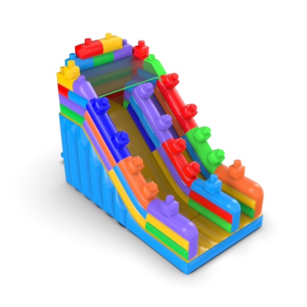 Toboggan gonflable Blocs colorés