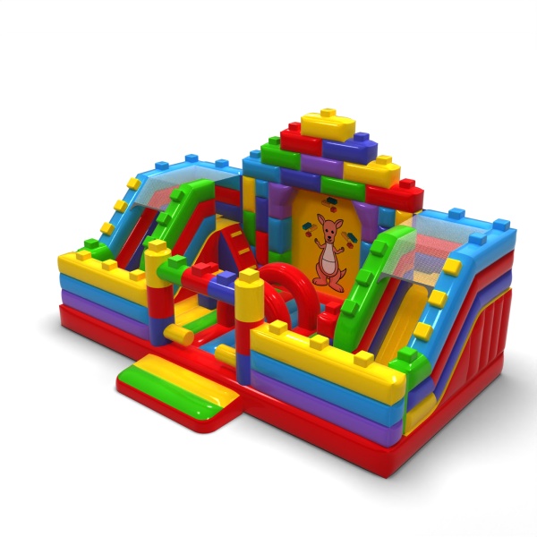 Aire de jeux gonflable - briques colorées