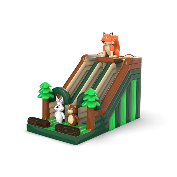 Double toboggan à thème forestier