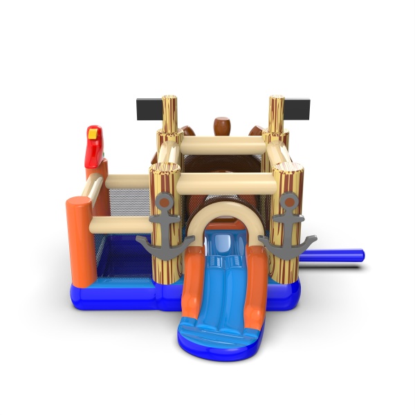 Petit château gonflable pirate avec piscine à balles sèche pour enfants