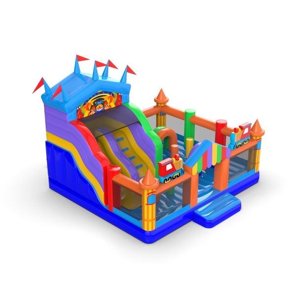 Aire de jeux gonflable 6x6 sur le thème de la fête foraine
