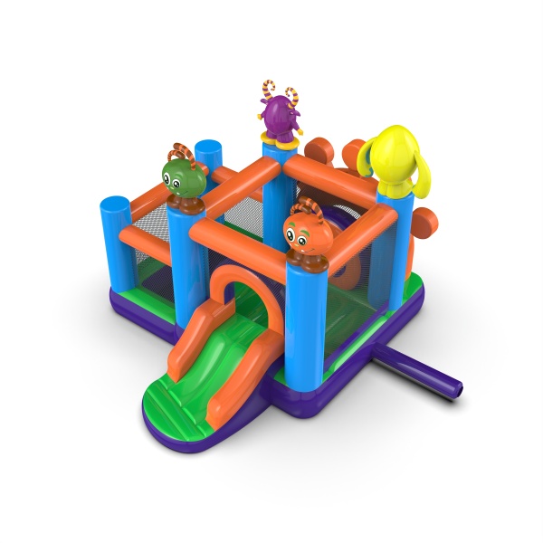 Petit château gonflable avec piscine à balles sèche pour enfants - monstres