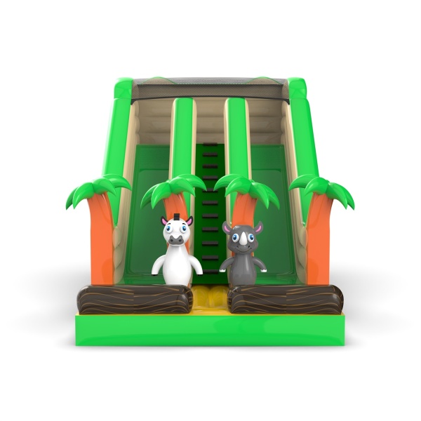 Toboggan gonflable double jungle