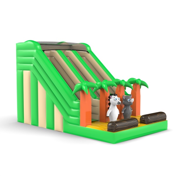Toboggan gonflable double jungle