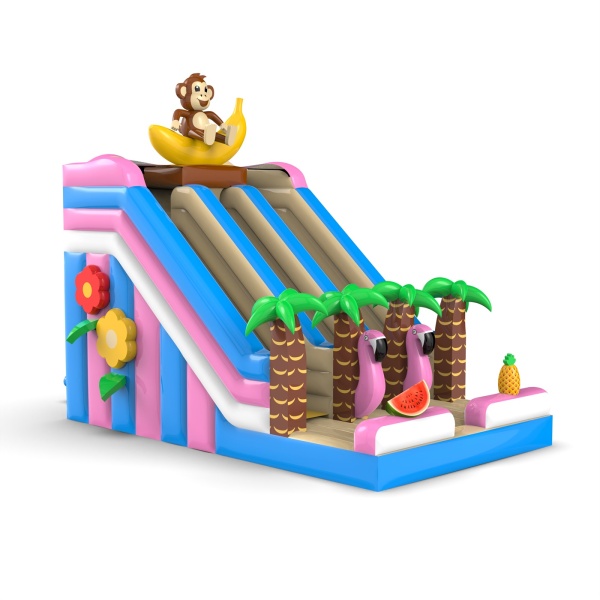 Toboggan gonflable double avec le thème hawaïen