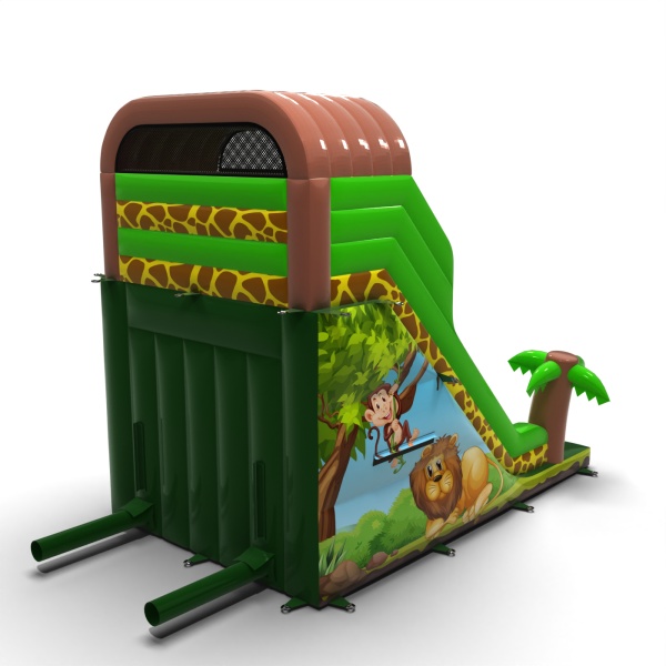 Toboggan gonflable avec imprimé jungle