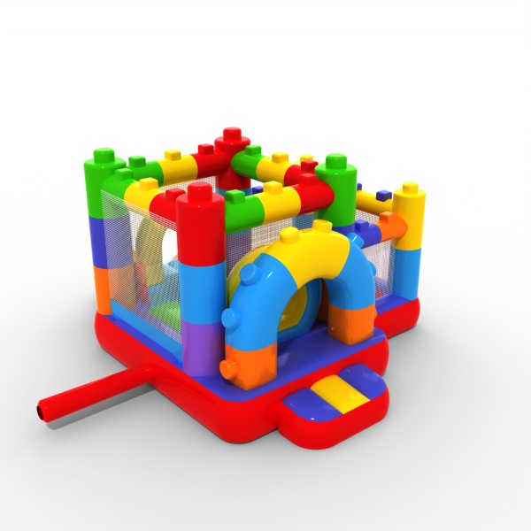 Petit château gonflable avec piscine à balles sèche pour enfants - Blocs colorés