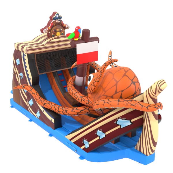 Toboggan gonflable Navire pirate avec pieuvre