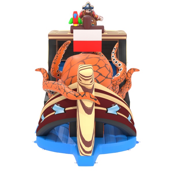 Toboggan gonflable Navire pirate avec pieuvre