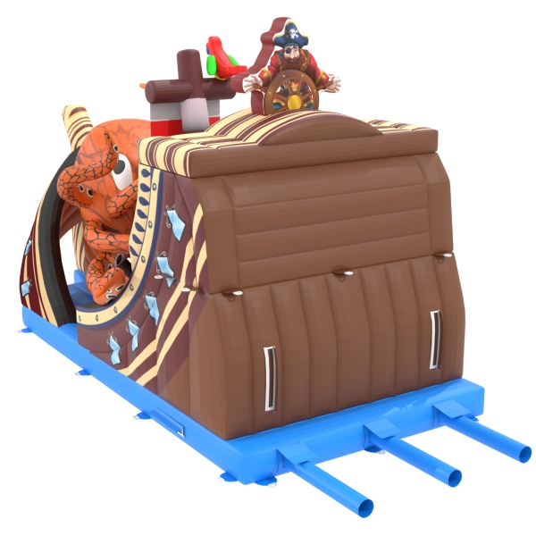 Toboggan gonflable Navire pirate avec pieuvre