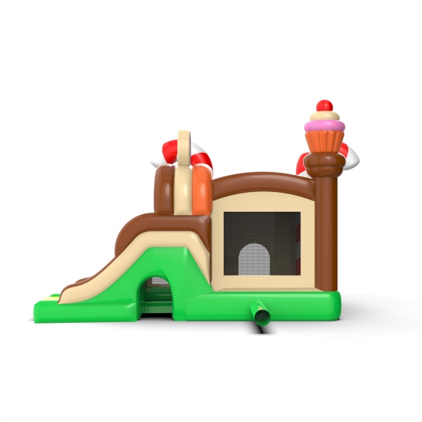 Château gonflable combo avec le thème des bonbons