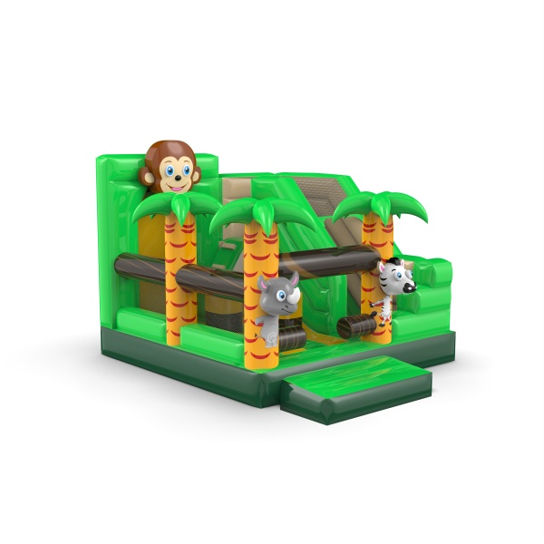 Gonflable avec toboggan - combo Jungle