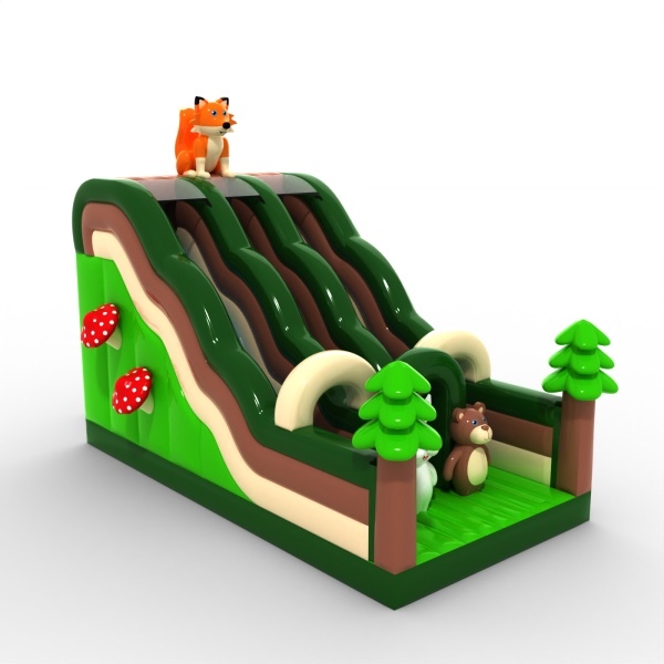 Toboggan ouvert double avec le thème de la forêt