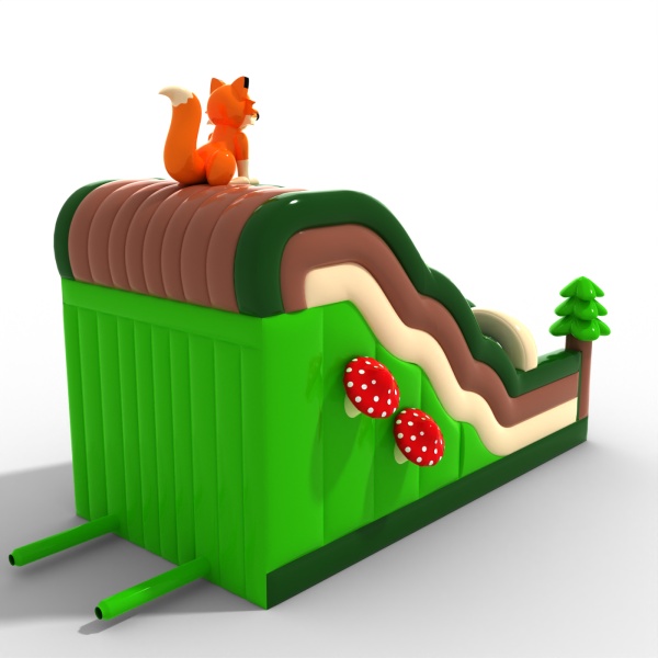 Toboggan ouvert double avec le thème de la forêt