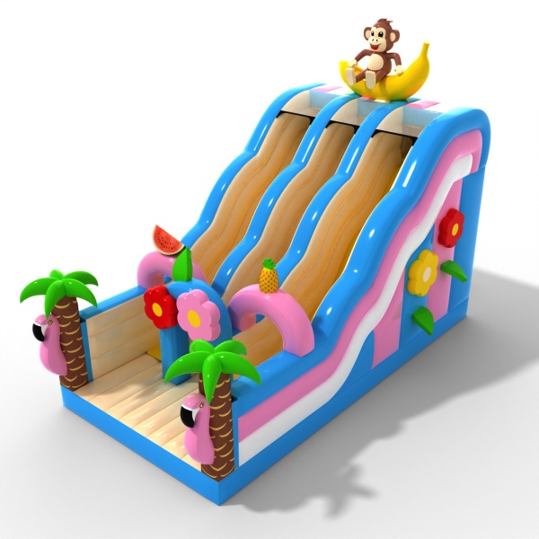 Toboggan ouvert double avec le thème hawaïen