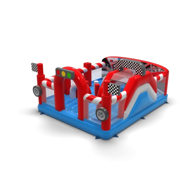 Aire de jeux gonflable 6x5 sur le thème des voitures