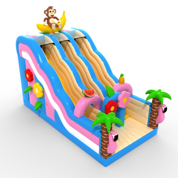 Toboggan ouvert double avec le thème hawaïen