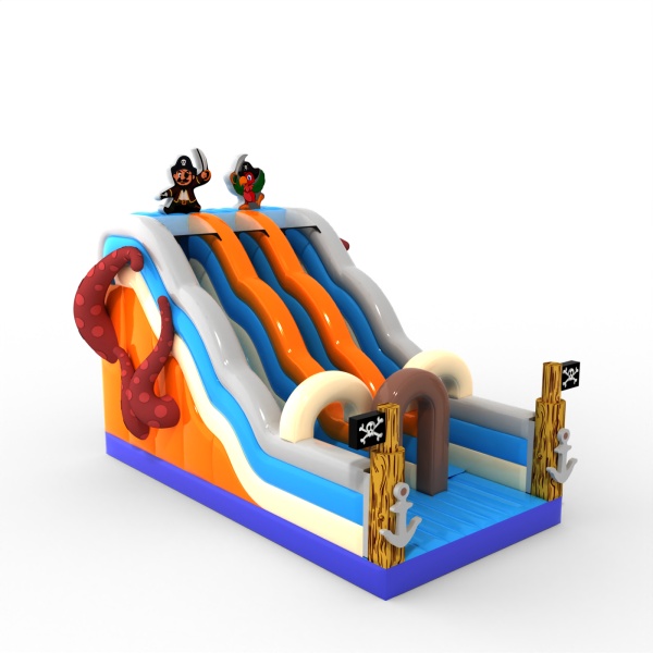 Toboggan ouvert double avec le thème des pirates