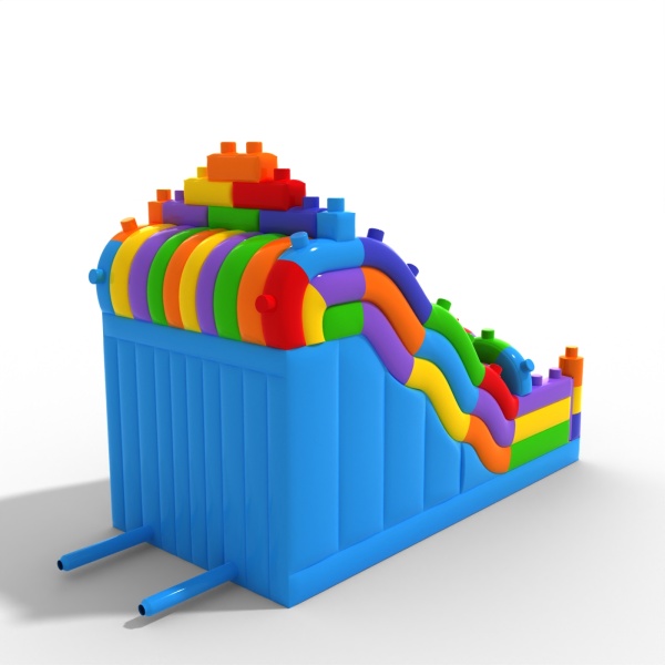 Toboggan ouvert double avec le thème des blocs colorés