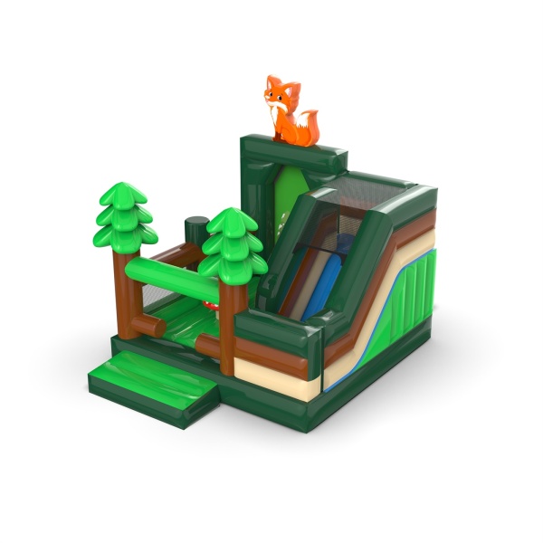 Gonflable avec toboggan - combo forestier