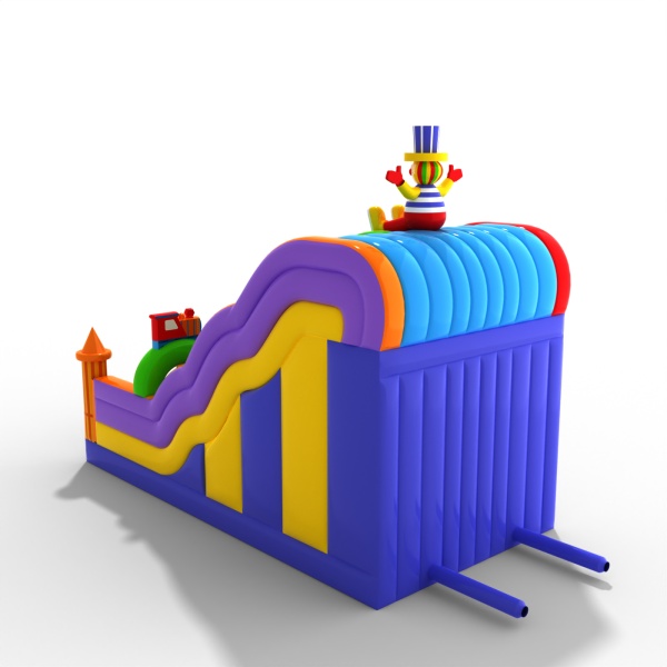 Toboggan ouvert double avec le thème de la fête foraine