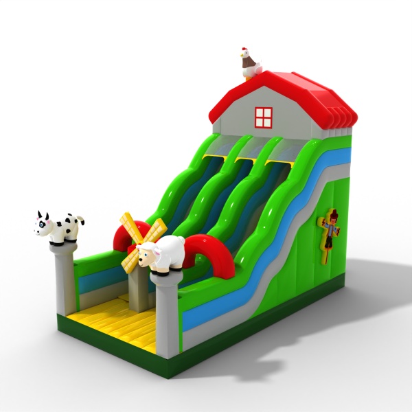 Toboggan ouvert double avec motif ferme