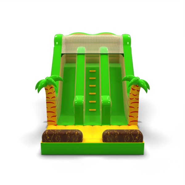 Double toboggan gonflable sur le thème jungle mini