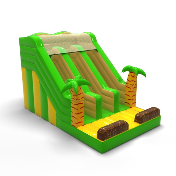 Double toboggan gonflable sur le thème jungle mini