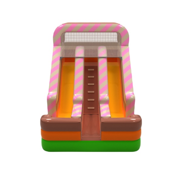 Toboggan gonflable double avec le thème des bonbons mini
