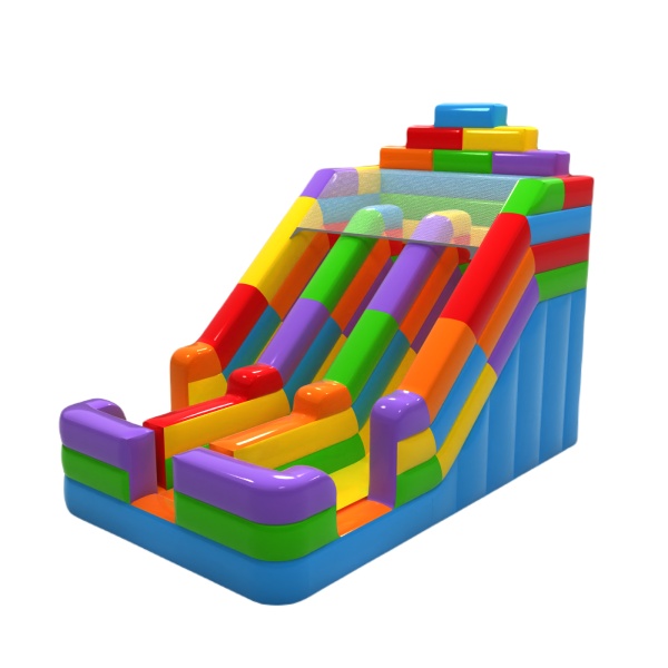 Toboggan gonflable double Blocs colorés mini