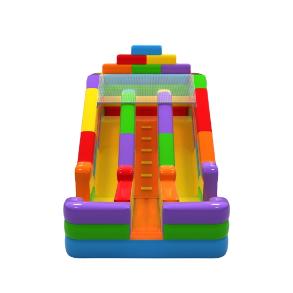 Toboggan gonflable double Blocs colorés mini