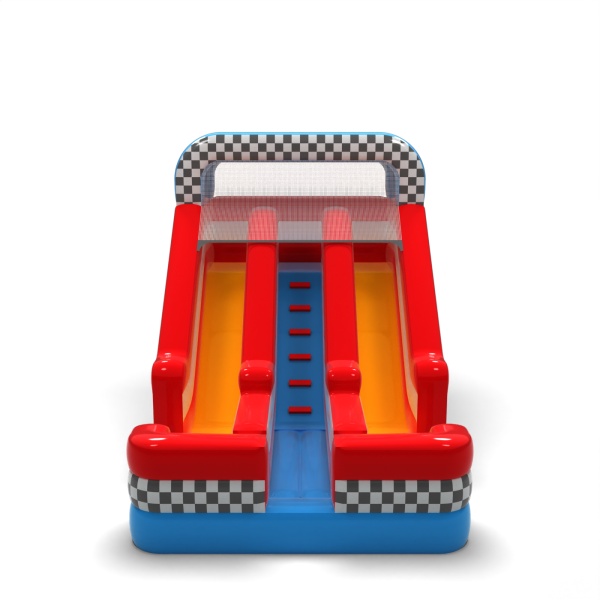 Double toboggan gonflable sur le thème automobile mini