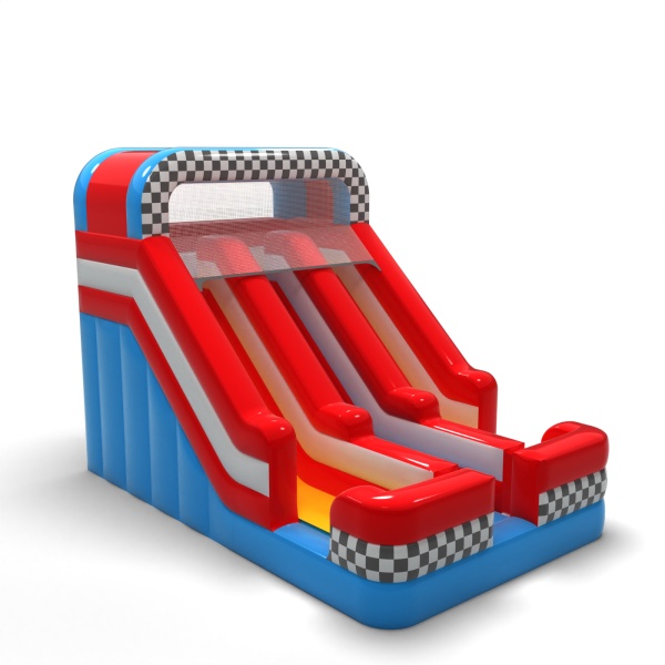 Double toboggan gonflable sur le thème automobile mini
