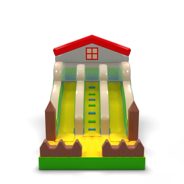 Double toboggan gonflable sur le thème fermier mini