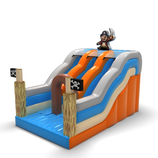 Double toboggan gonflable sur le thème pirate mini