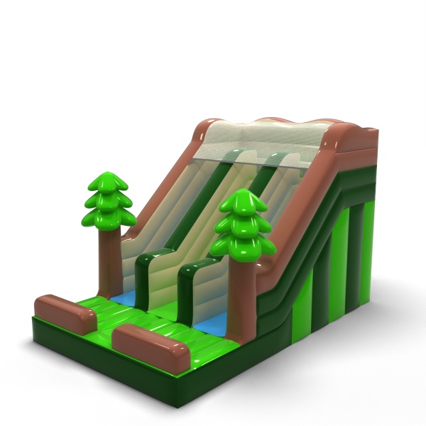 Double toboggan gonflable sur le thème forestier mini
