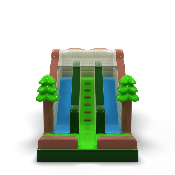 Double toboggan gonflable sur le thème forestier mini