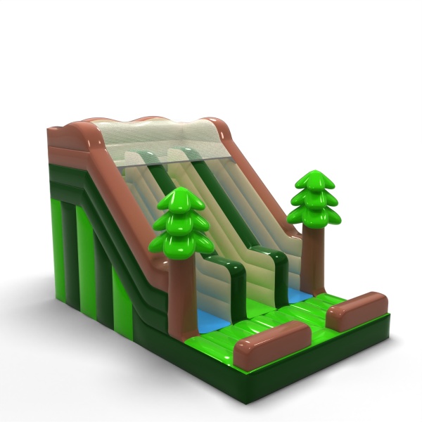 Double toboggan gonflable sur le thème forestier mini