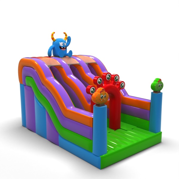 Double toboggan gonflable sur le thème des monstres mini