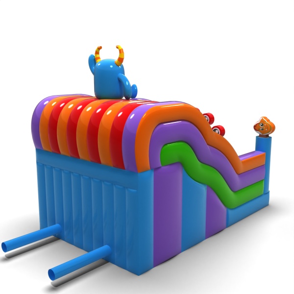 Double toboggan gonflable sur le thème des monstres mini