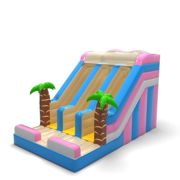 Double toboggan gonflable sur le thème hawaïen mini