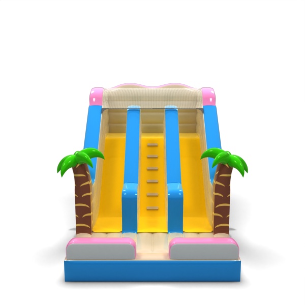 Double toboggan gonflable sur le thème hawaïen mini