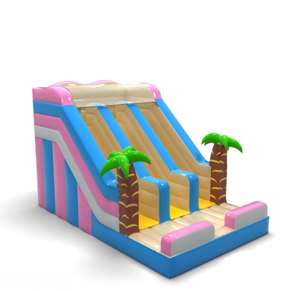 Double toboggan gonflable sur le thème hawaïen mini