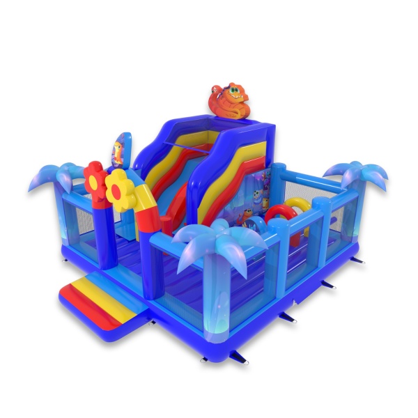Aire de jeux gonflable 6x6 sur le thème du royaume magique